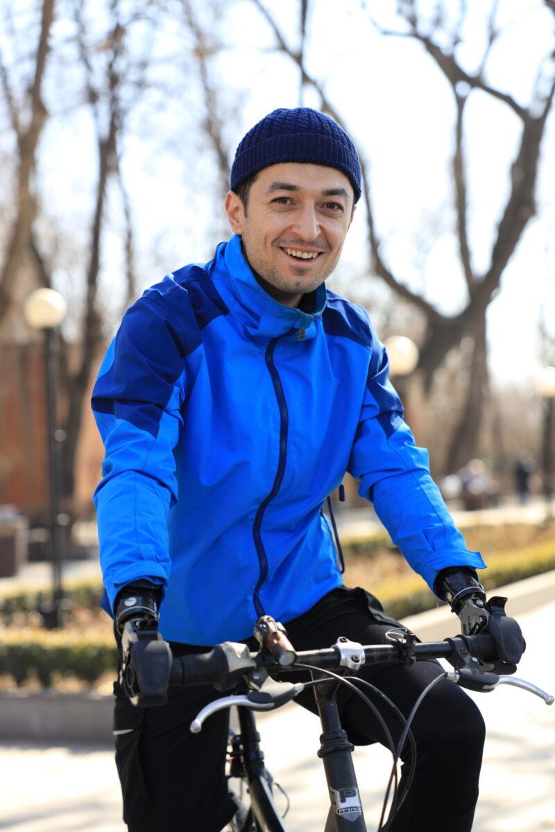 Artyom on bike with JAWS